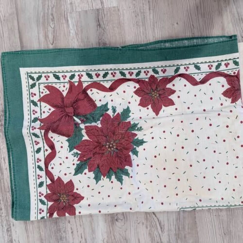 Christmas Poinsettia Tablecloth
